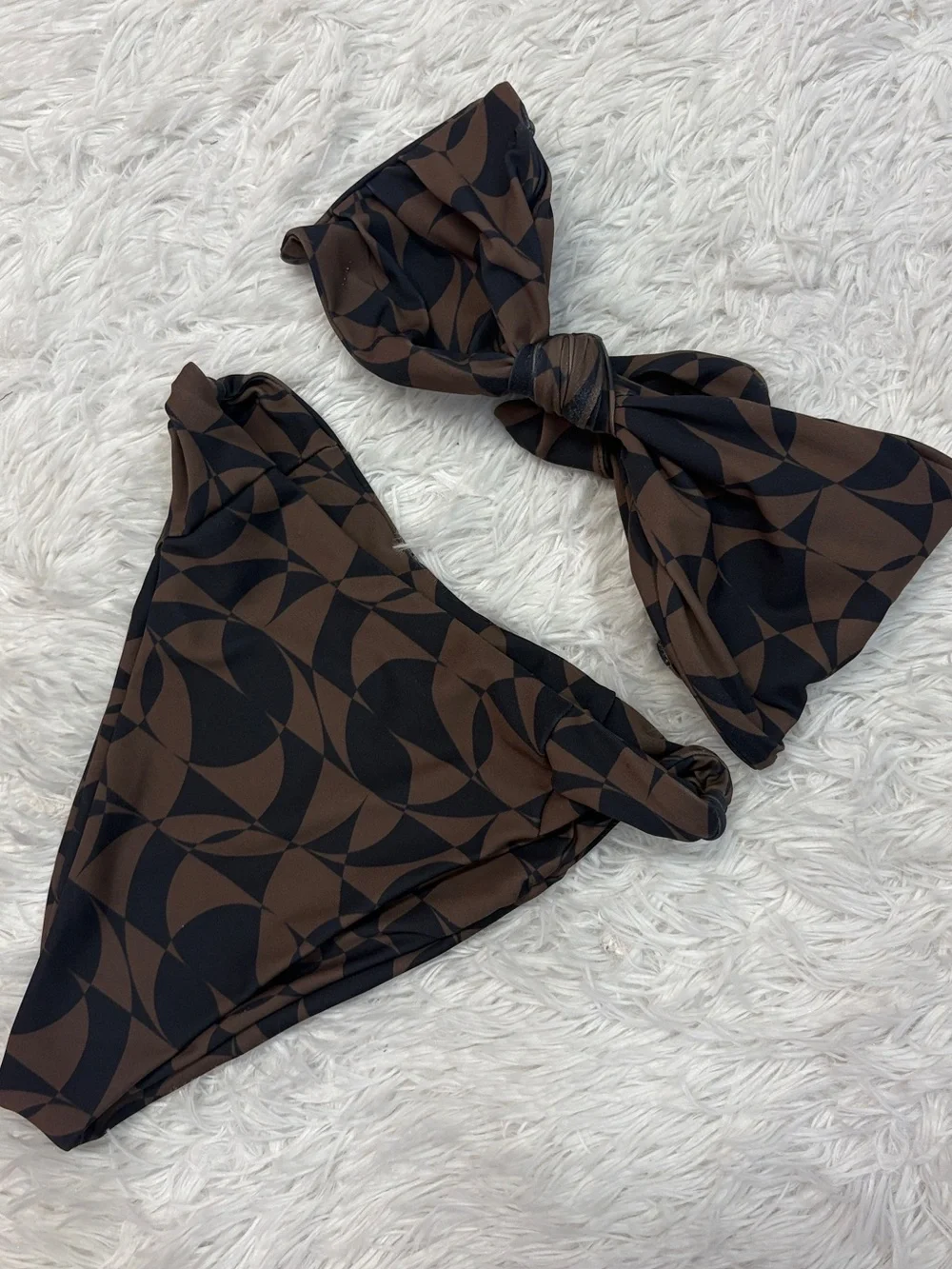 Skatie Brown Printed Bikini Set